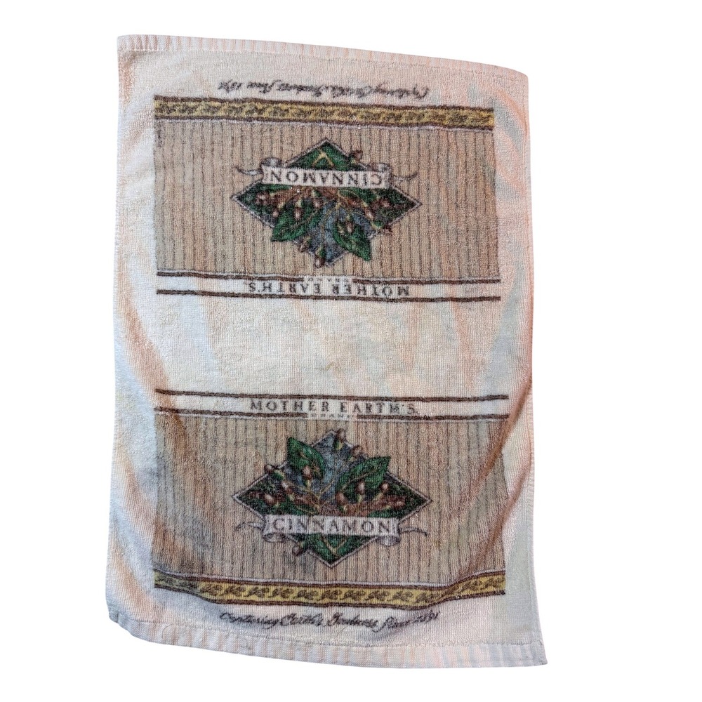Vintage 80s Mother Earths‎ Kitchen Towel Country Cottage Farmhouse Dish Towel